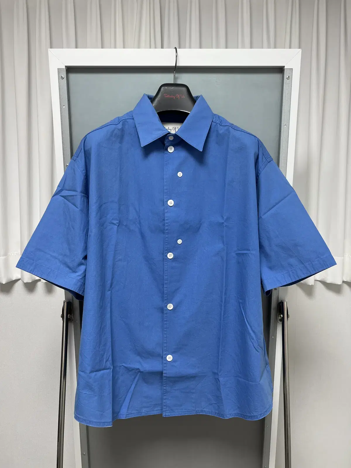 [M] STU Overfit Embroidered Shirt Blue